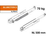 MOVENTO mit BLUMOTION S, Vollauszug für Holzschubkasten, 70 kg, NL=500mm, ohne Kupplungen, für TIP-ON-Blumotion, 766H5000S